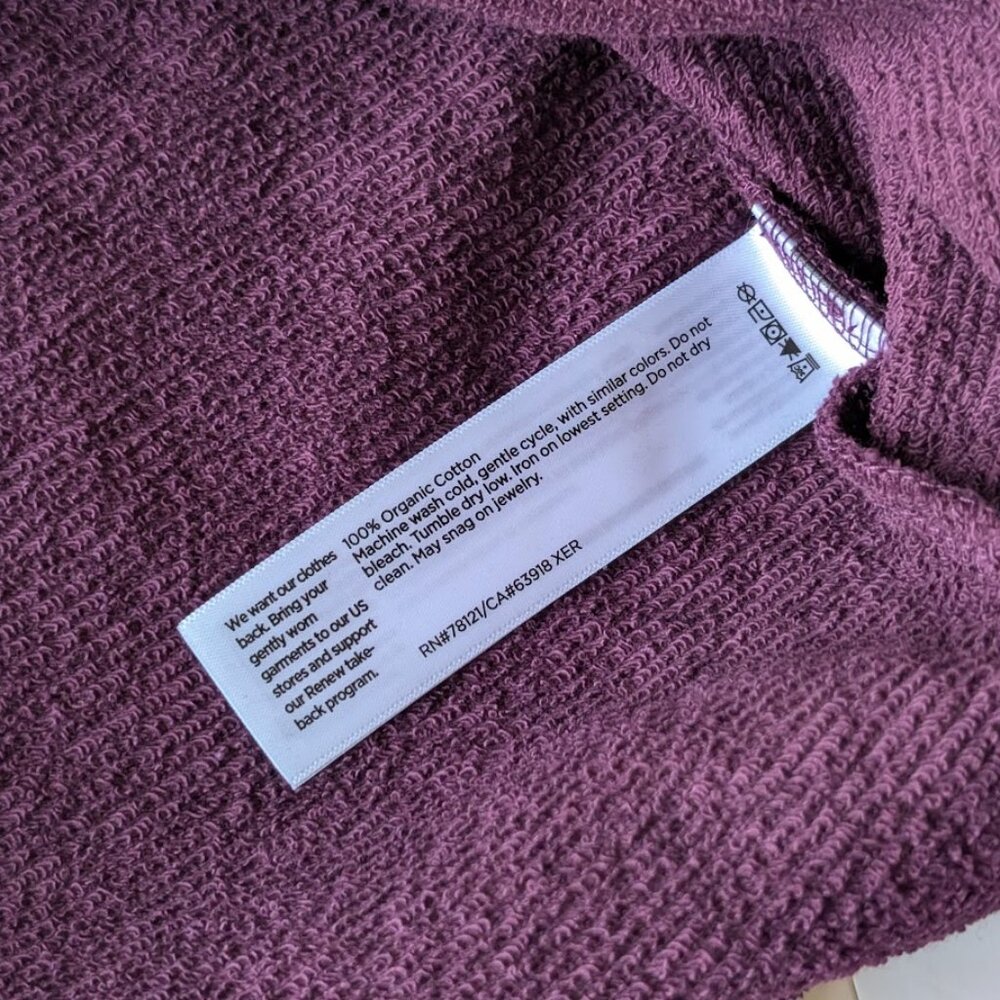 Eileen Fisher Lightweight 100% Organic Cotton Terry Box-Top Sz:XL NWT - Picture 9 of 14